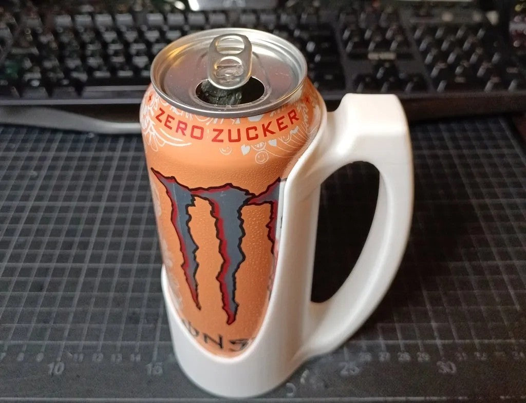 3D PRINTED ENERGY DRINK CUP HOLDER WITH HANDLE