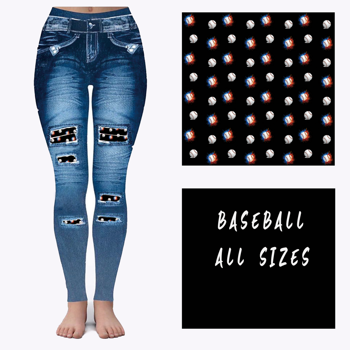 LEGGING JEAN RUN-BASEBALL (ACTIVE BACK POCKETS)