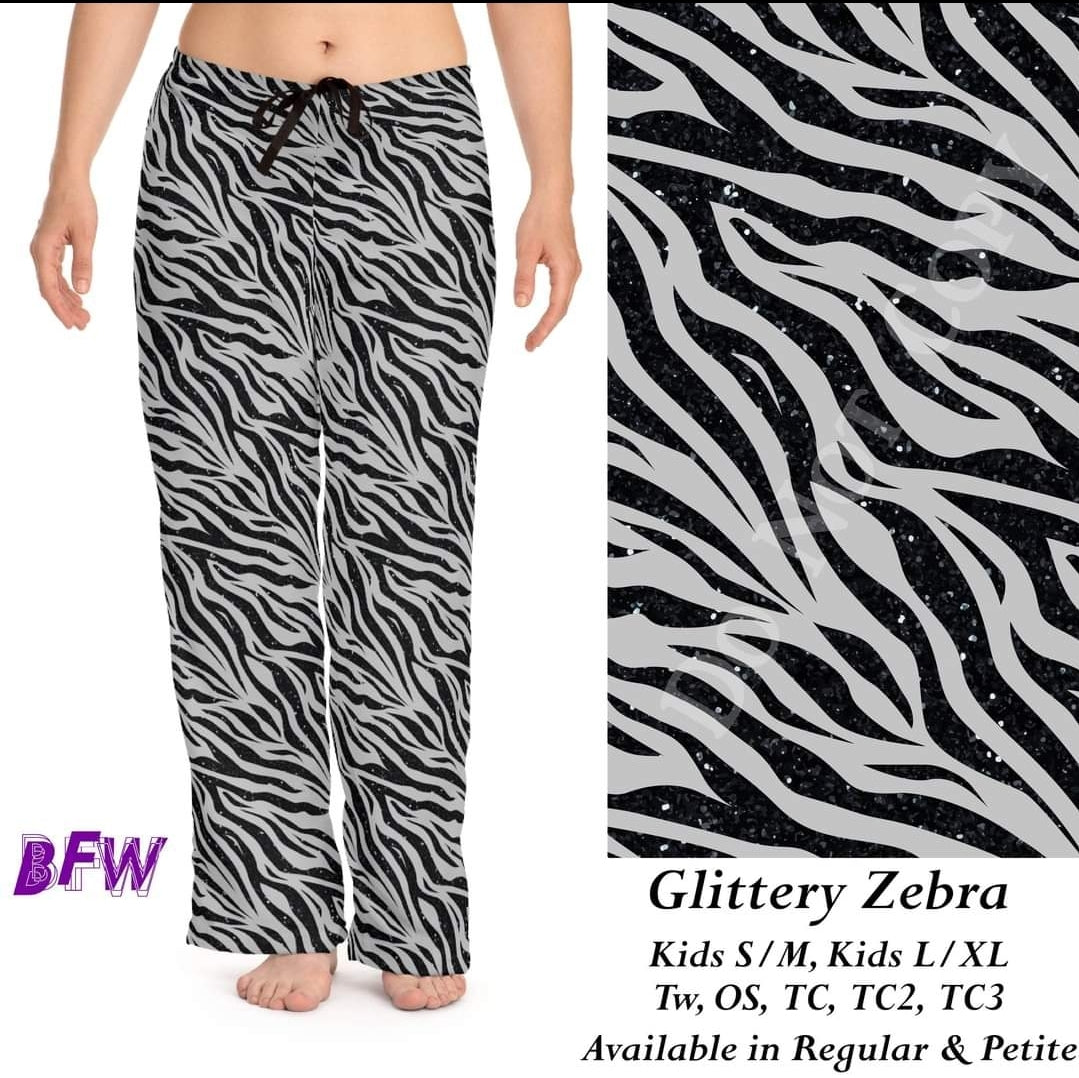 Glittery Zebra skorts and capris with pockets