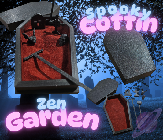 3D PRINTED SPOOKY COFFIN ZEN GARDEN