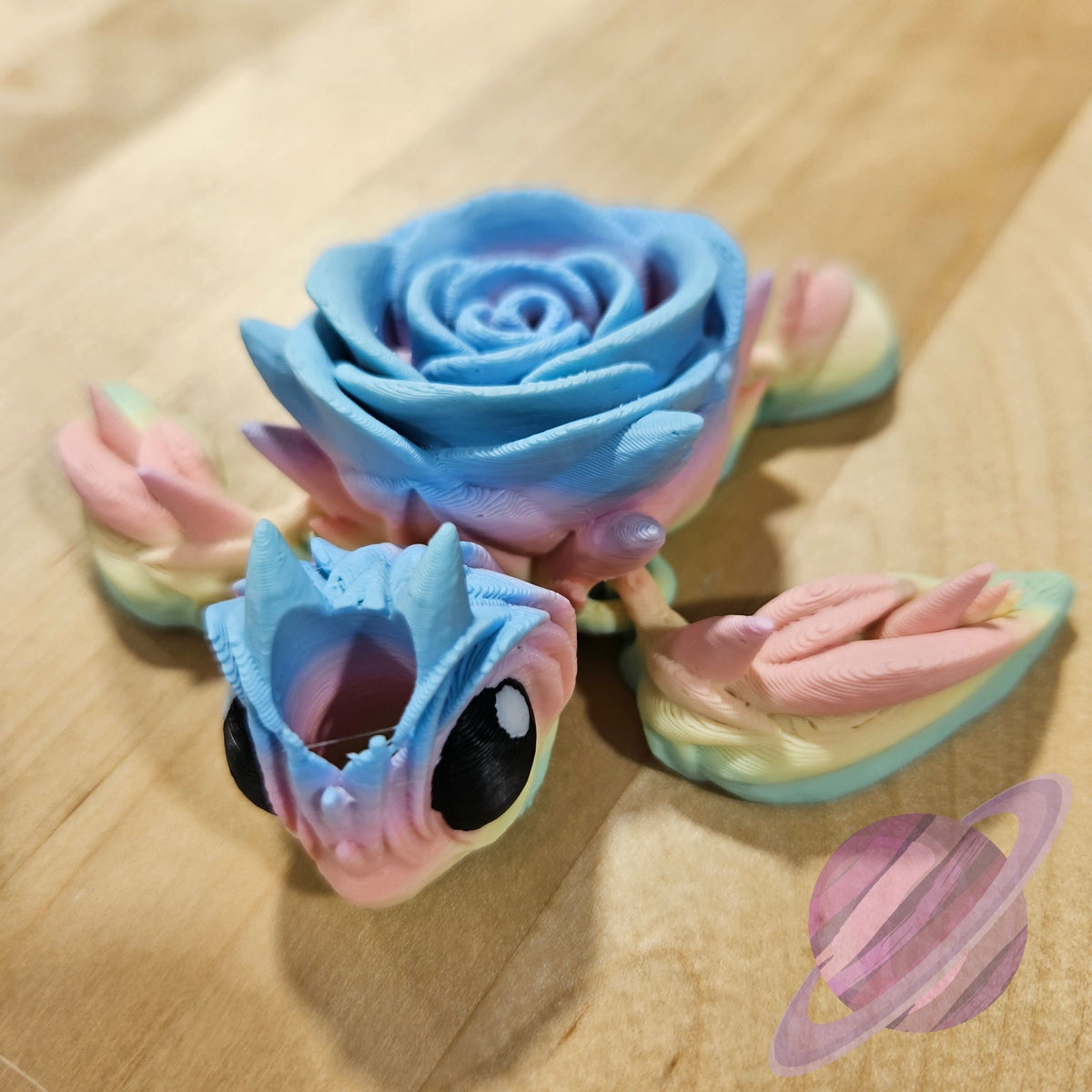 PASTEL ROSE TURTLE-3D PRINTED STRAW BUDDY