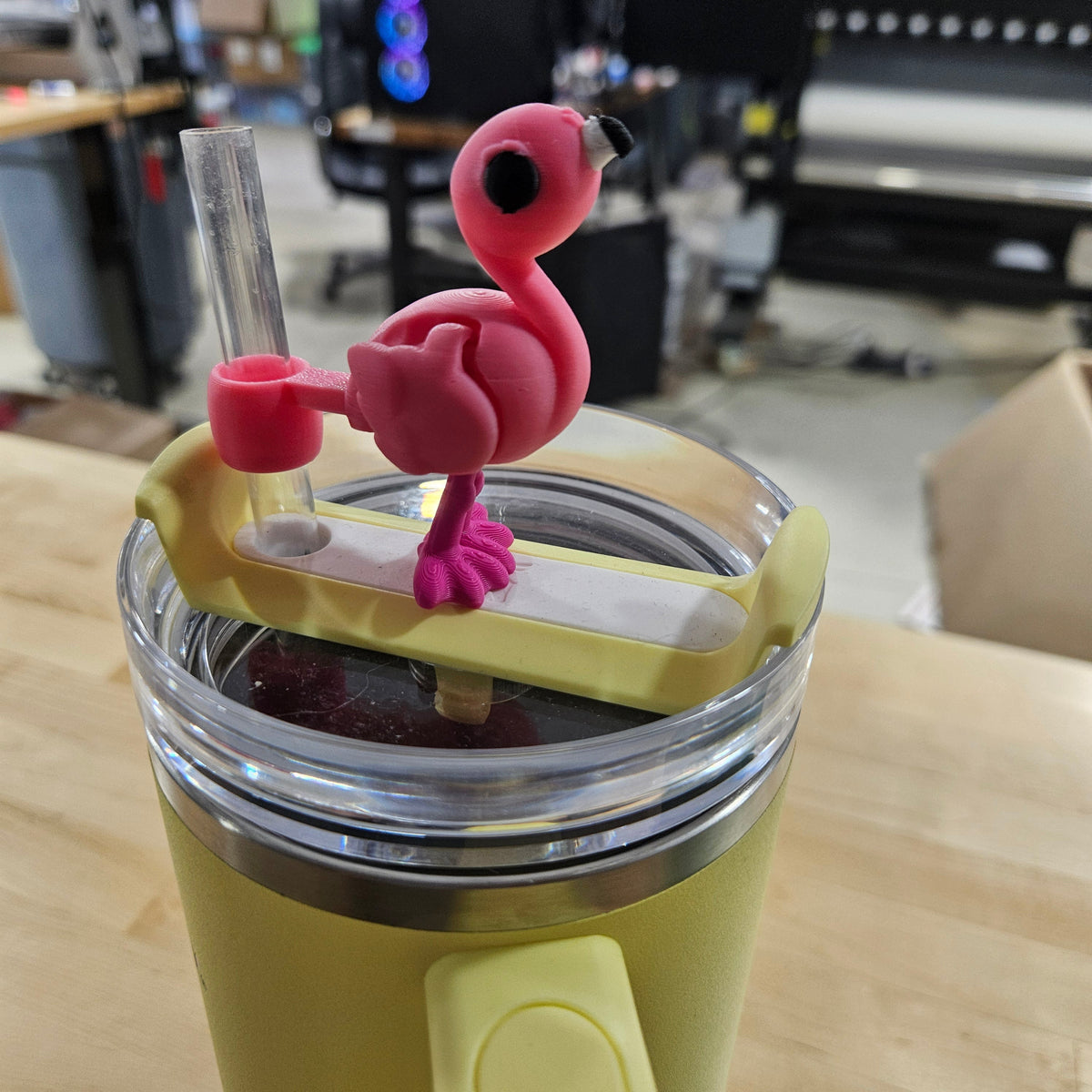 PINK FLAMINGO-3D PRINTED STRAW BUDDY