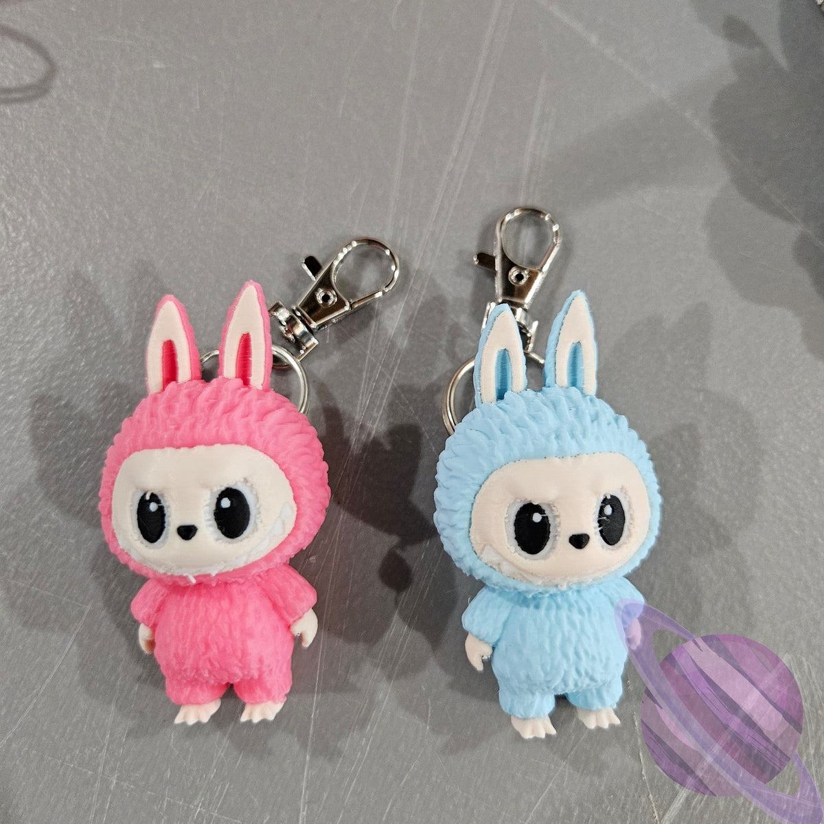 PINK AND BLUE LABU-3D PRINTED KEYCHAIN
