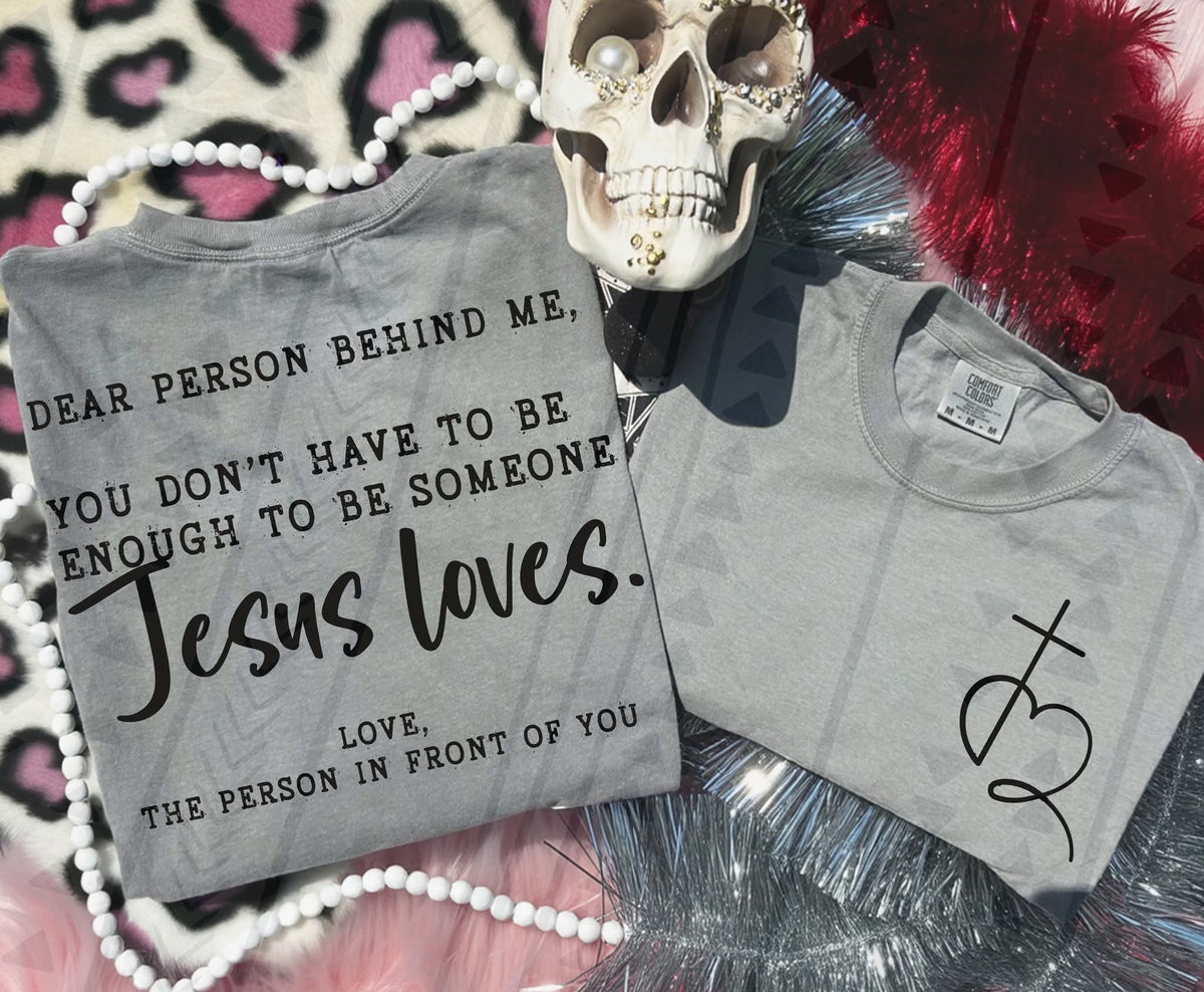 JESUS LOVES DOUBLE SIDED TEE