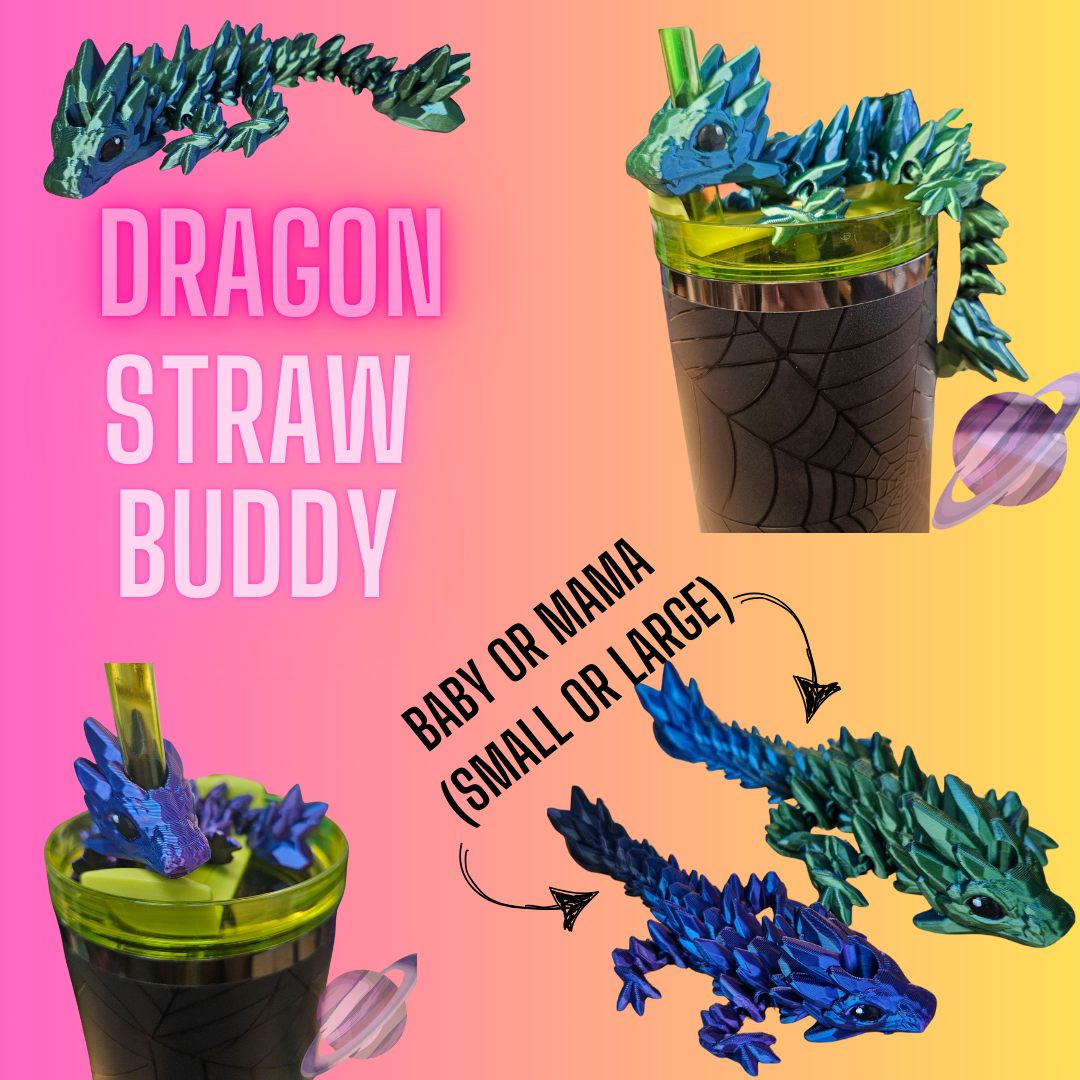 GEMSTONE DRAGON-3D PRINTED STRAW BUDDY