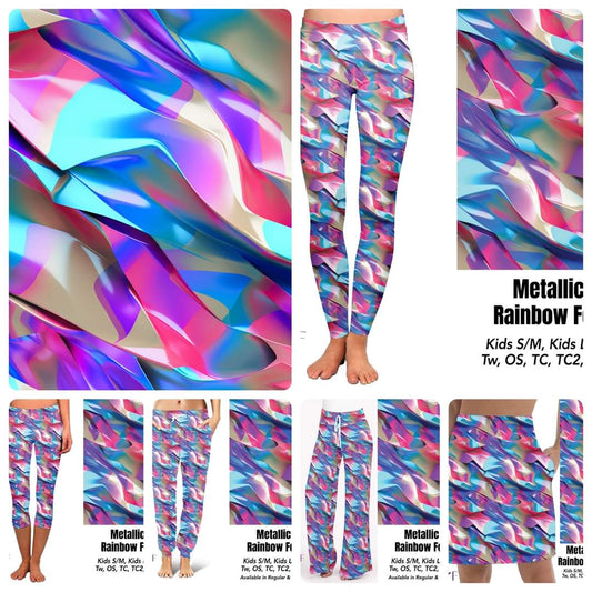 Metallic Rainbow foil capris with pockets