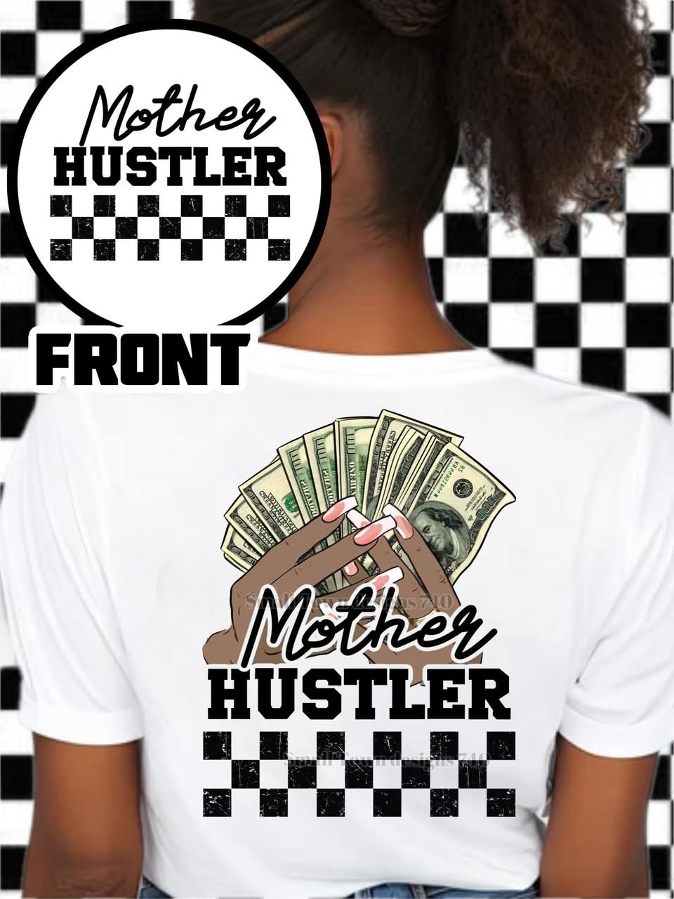 MOTHER HUSTLER DOUBLE SIDED TEE