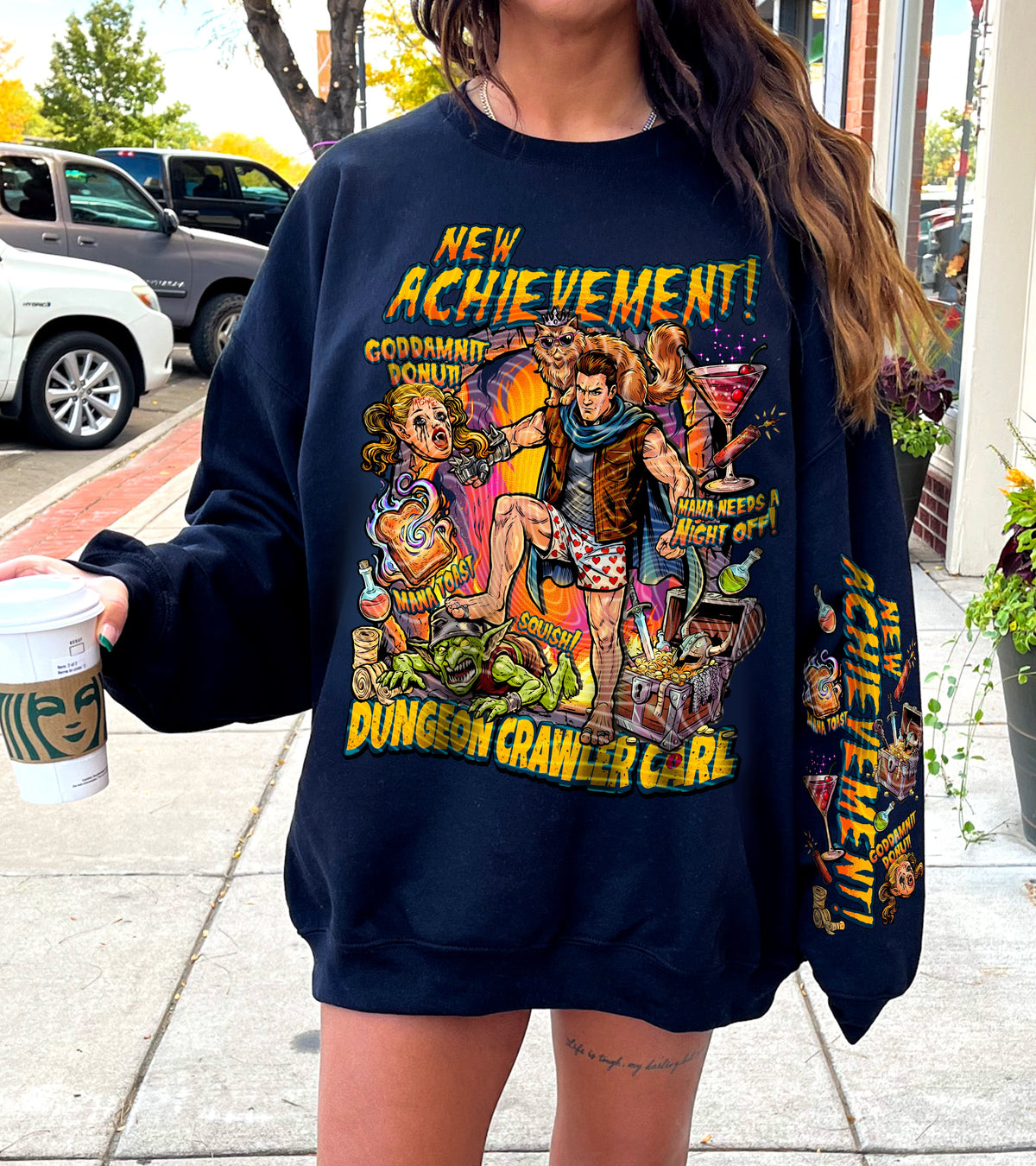 DUNGEON SWEATSHIRT W/ SLEEVE PRINT