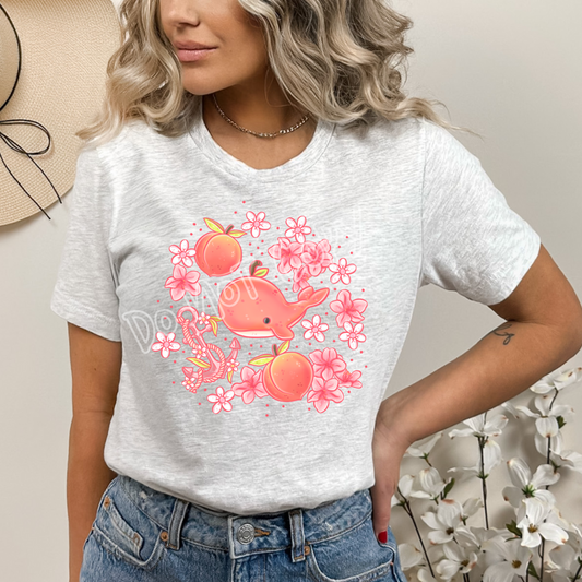 PEACH WHALES - UNISEX TEE ADULTS/KIDS