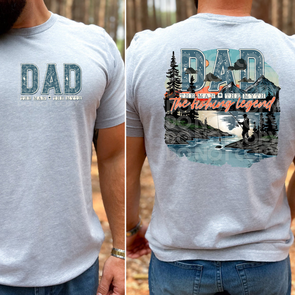 FISHING LEGEND- POCKET PRINT DOUBLE SIDED TEE