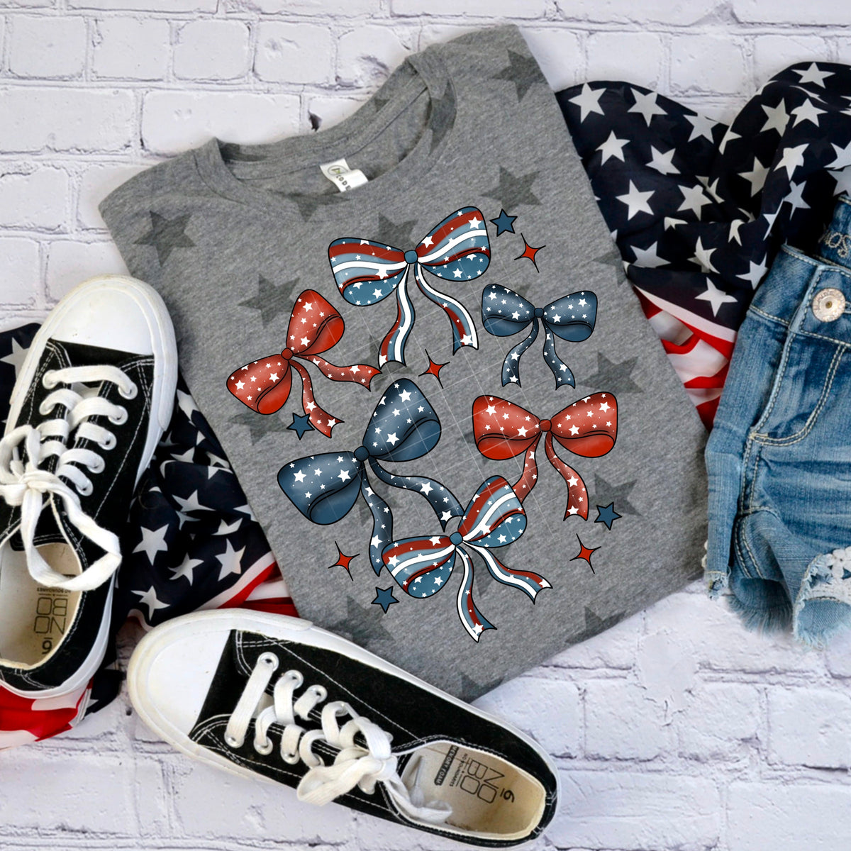 RWB BOWS TEE