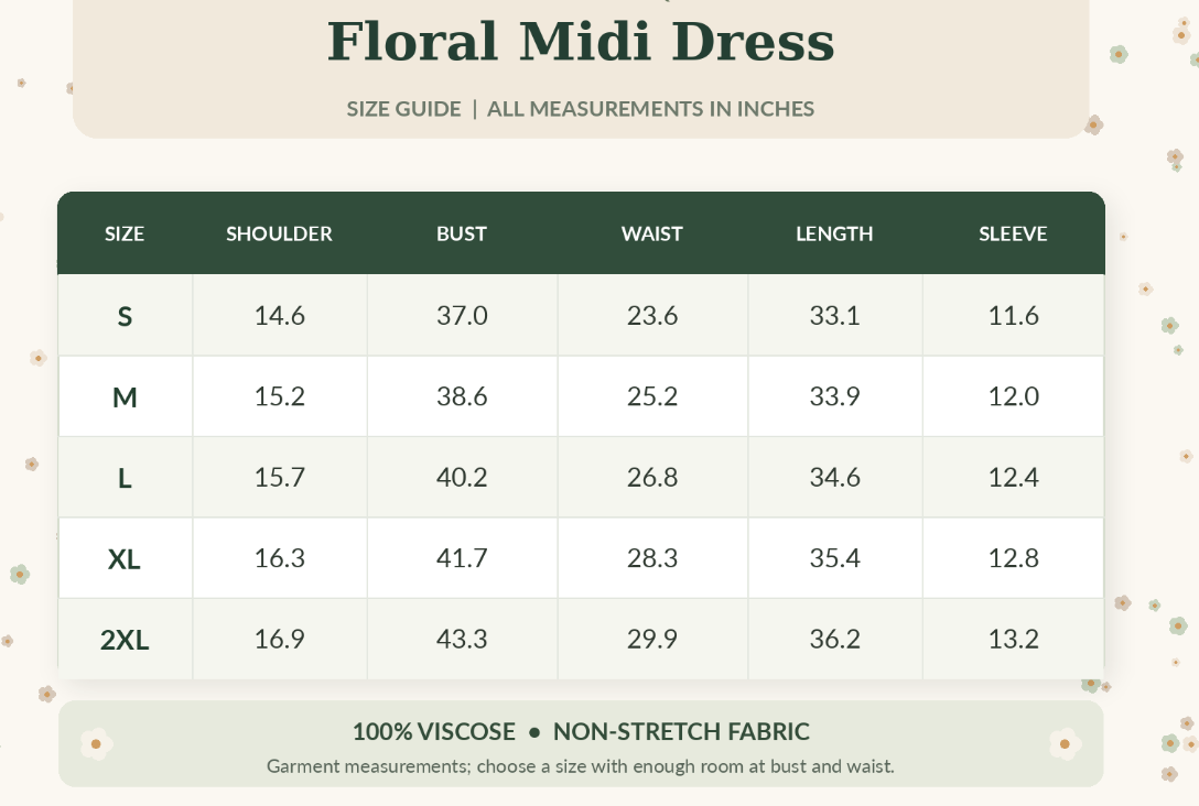 Floral Midi Dress – V-Neck Flowy Flutter Sleeve Dress