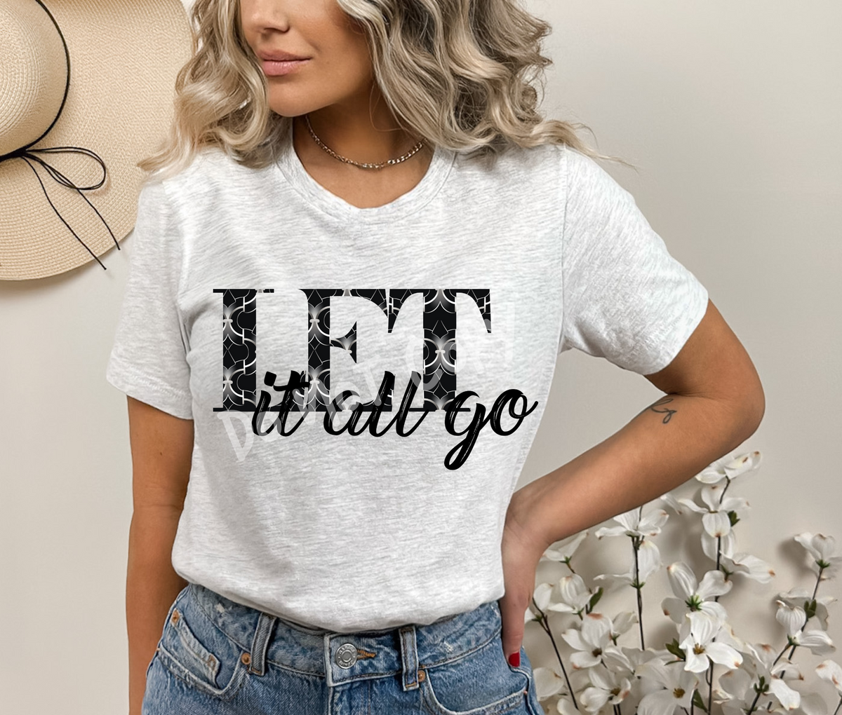 LET IT ALL GO BLACK MOROCCAN TEE