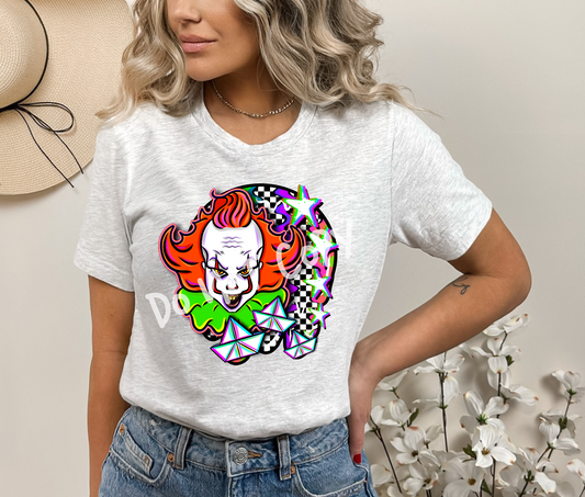 HALLOWEEEN PART 1 -NEON CLOWN-UNISEX TEE ADULTS/KIDS