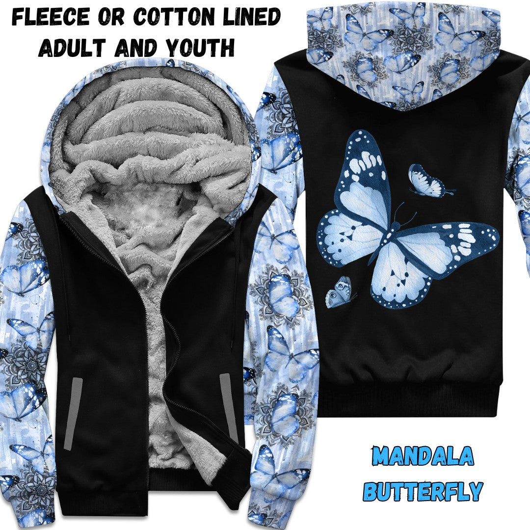 JACKET RUN 14-MANDALA BUTTERFLY-FLEECE OR COTTON LINER-PREORDER CLOSING 12/16