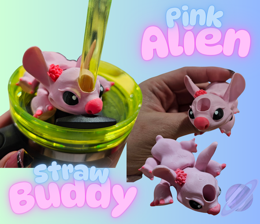 PINK ALIEN-3D PRINTED STRAW BUDDY