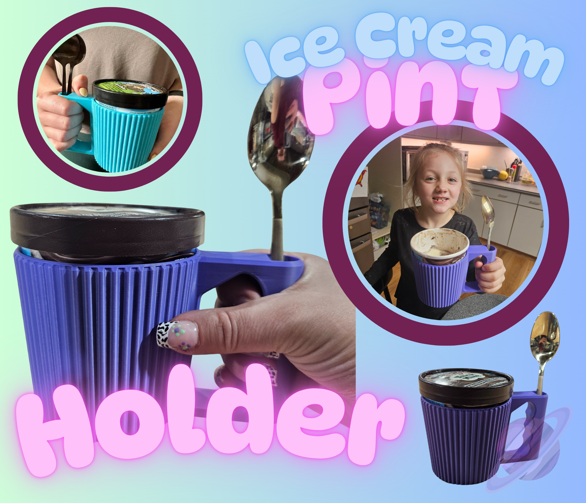 3D PRINTED ICE CREAM PINT HOLDER