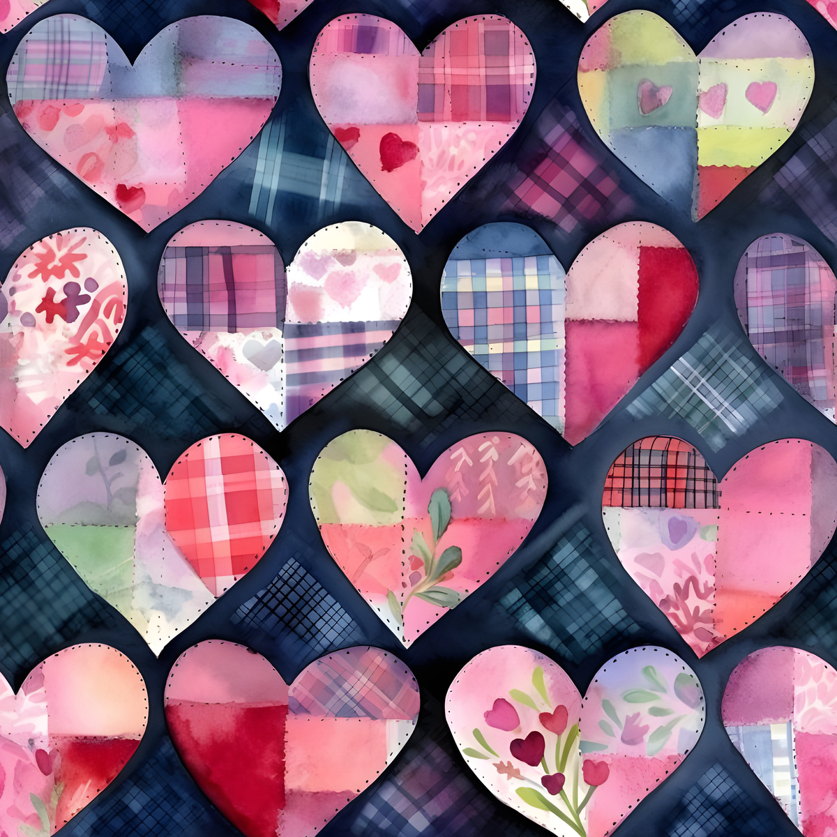 Patchwork Hearts capris with pockets