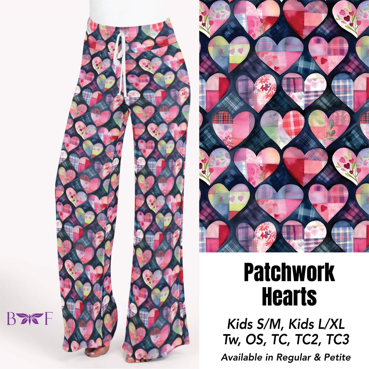 Patchwork Hearts capris with pockets