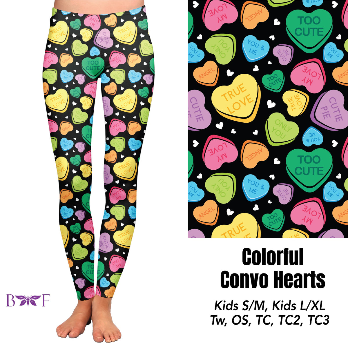 Colorful Convo Hearts capris with pockets