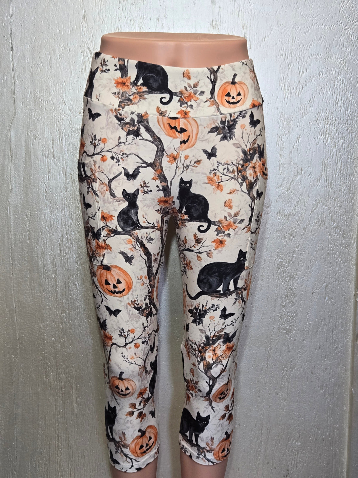 Pumpkin Cat leggings and capris with pockets