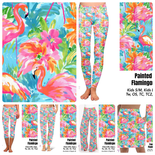 Painted Flamingo skorts, leggings and capris with pockets