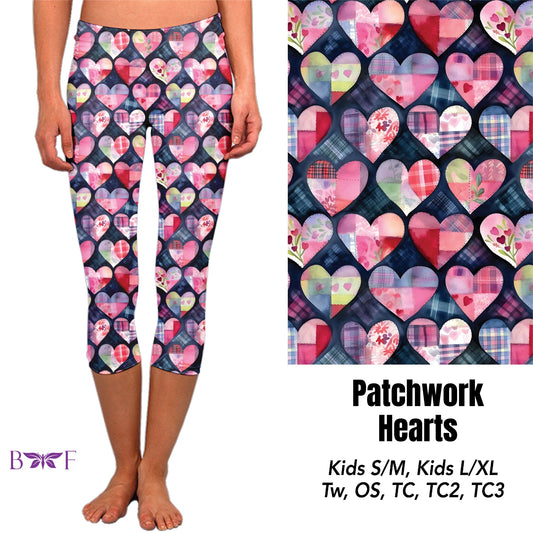 Patchwork Hearts capris with pockets
