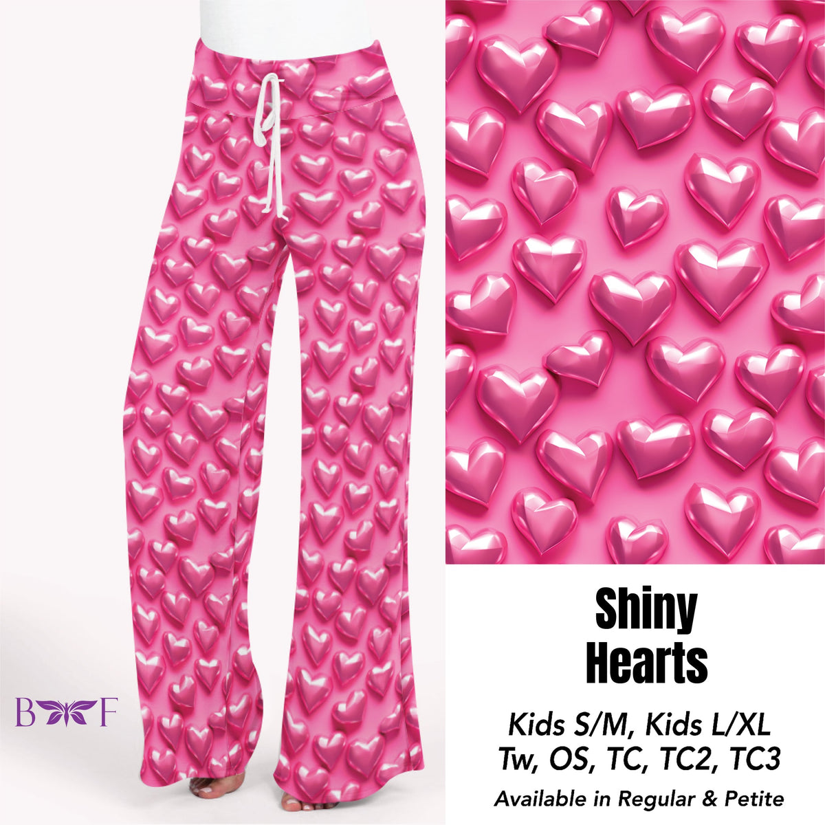 Shiny Hearts capris with pockets