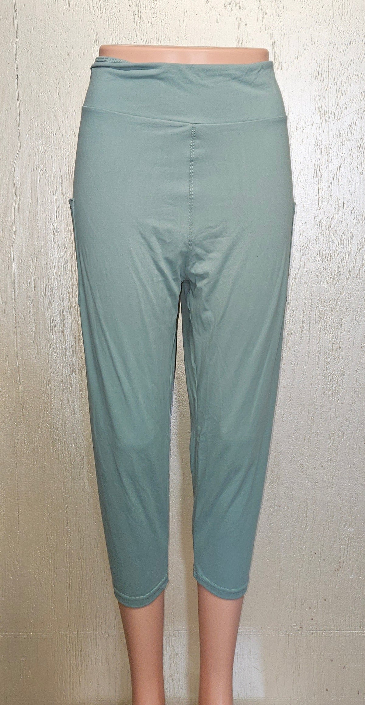 Sage Green 1 capris and leggings with pockets PLUS only