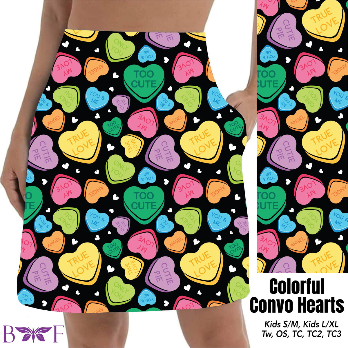 Colorful Convo Hearts capris with pockets