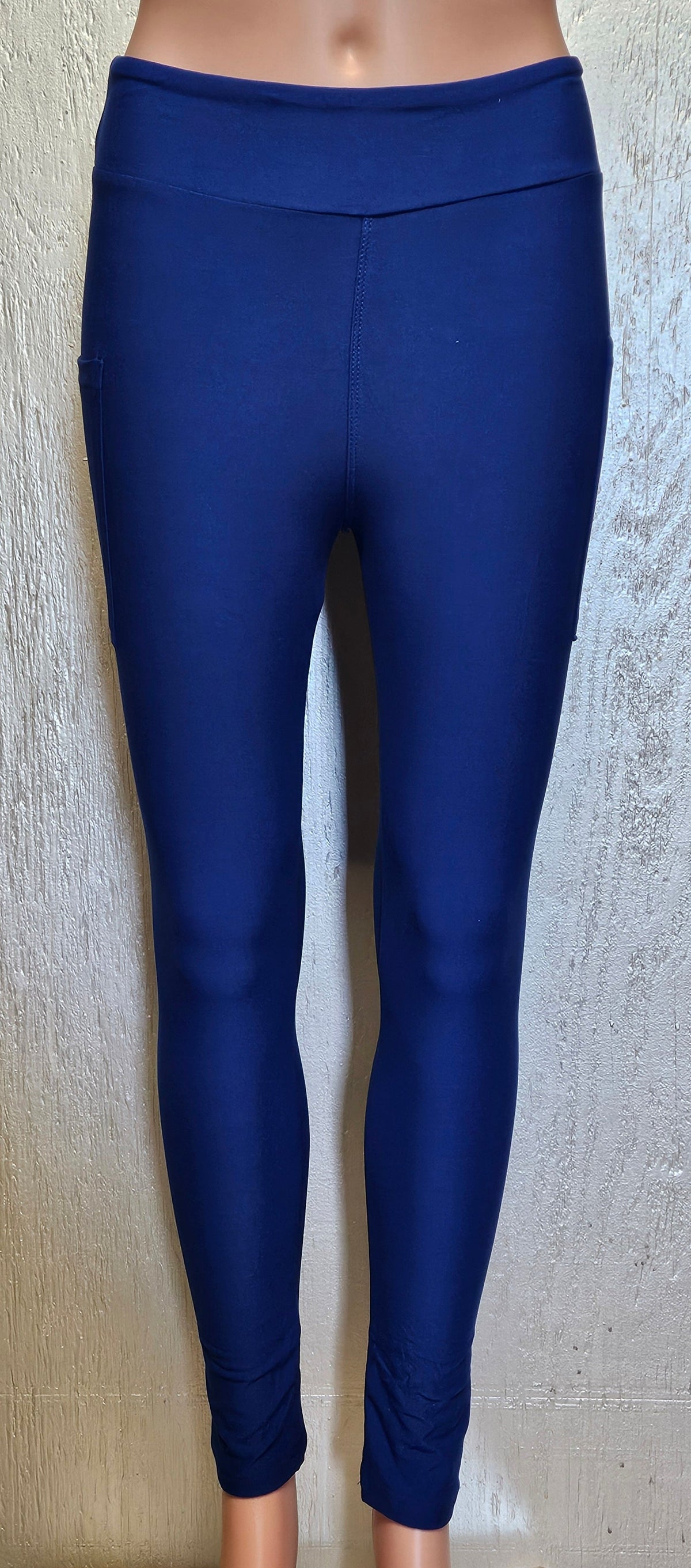 Royal Blue leggings, biker shorts and capris with pockets