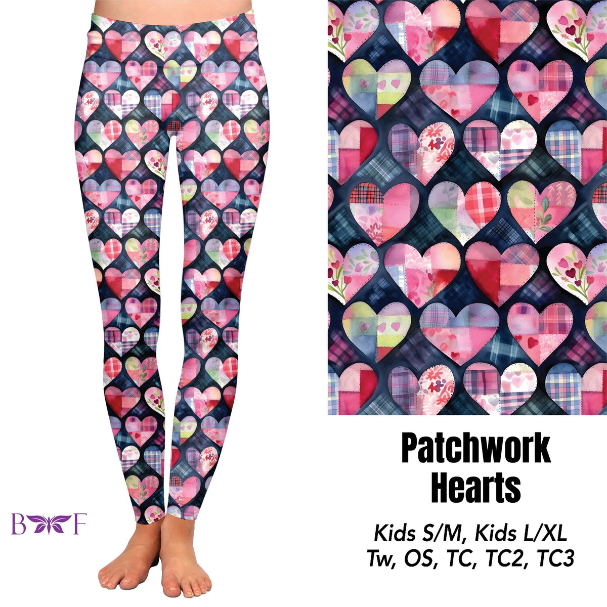Patchwork Hearts capris with pockets