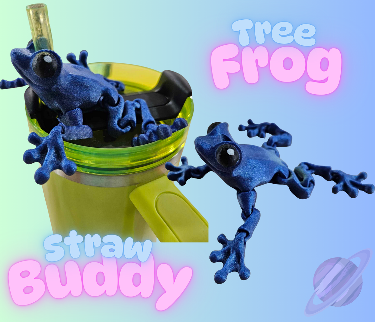 TREE FROG-3D PRINTED STRAW BUDDY