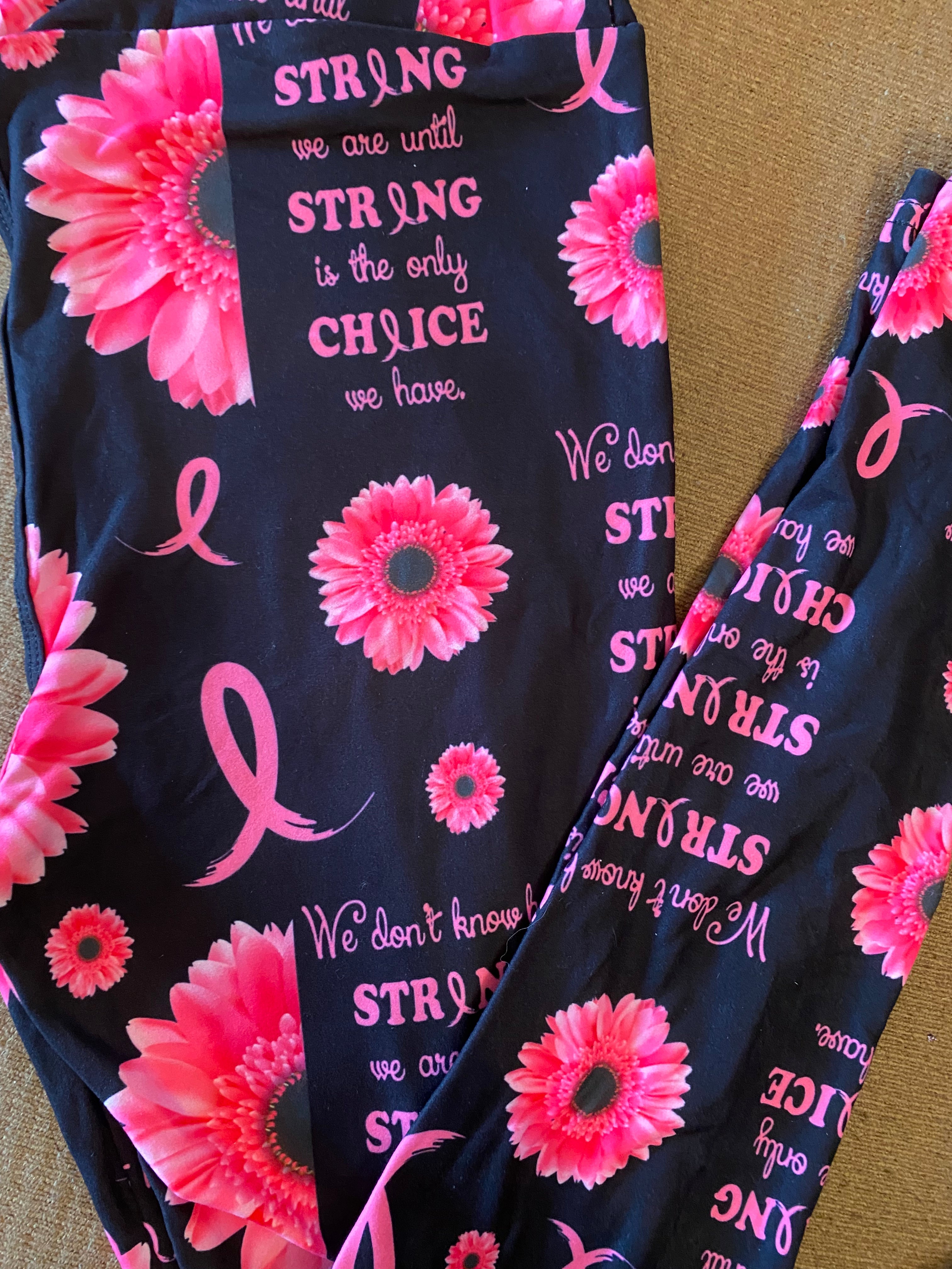 Gerbera breast awareness os leggings