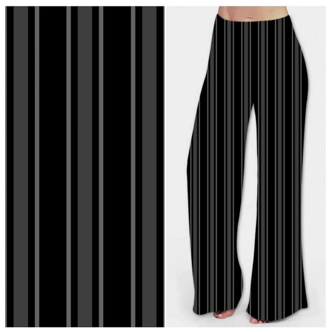 Black and grey stripe flare pants tween