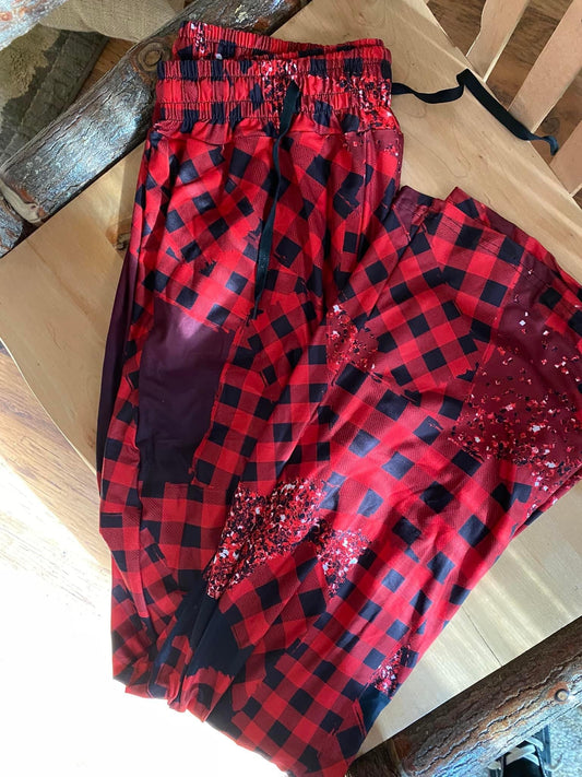 Plaid glimmer lounge pants