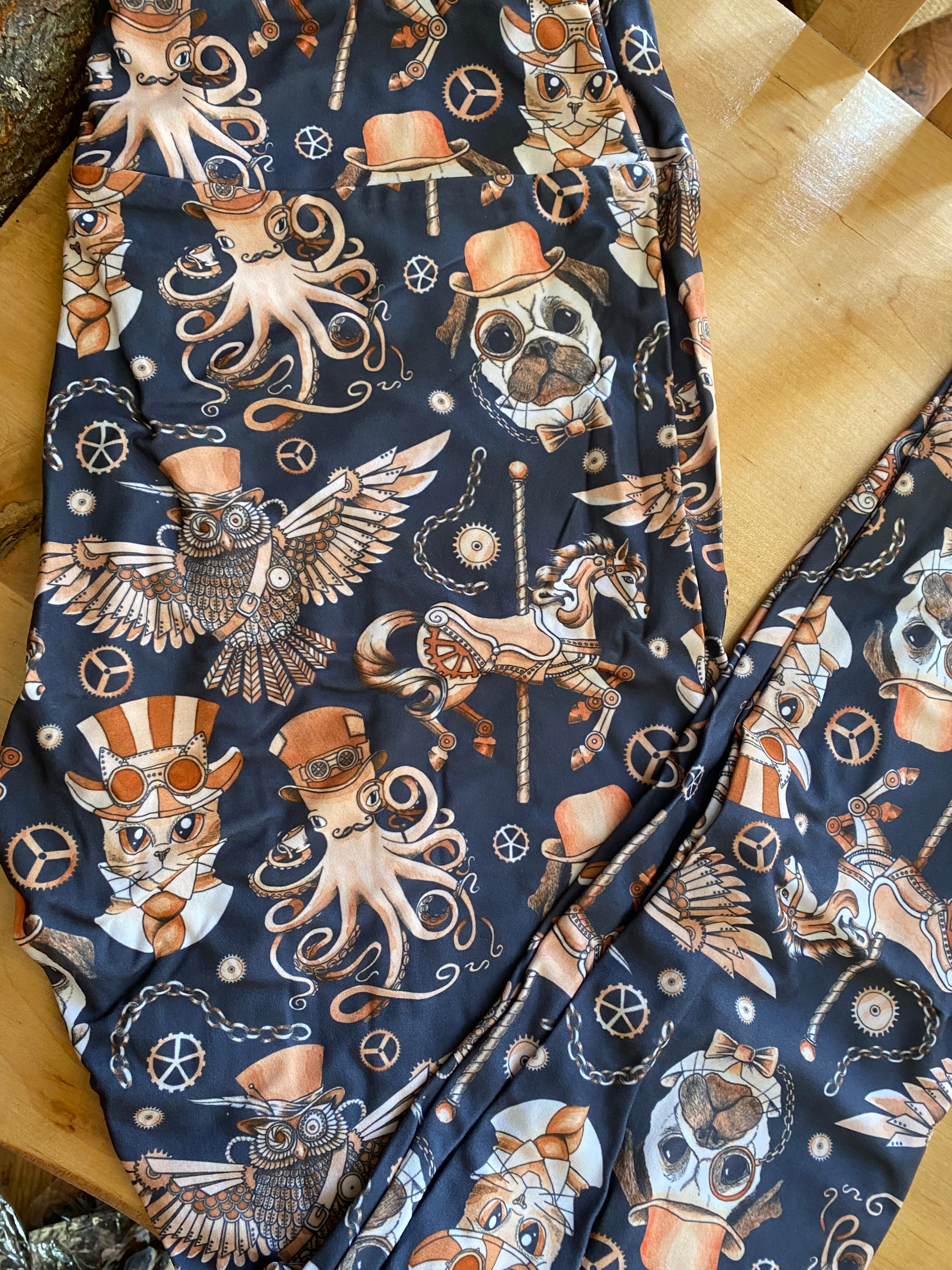 Steampunk animals os leggings