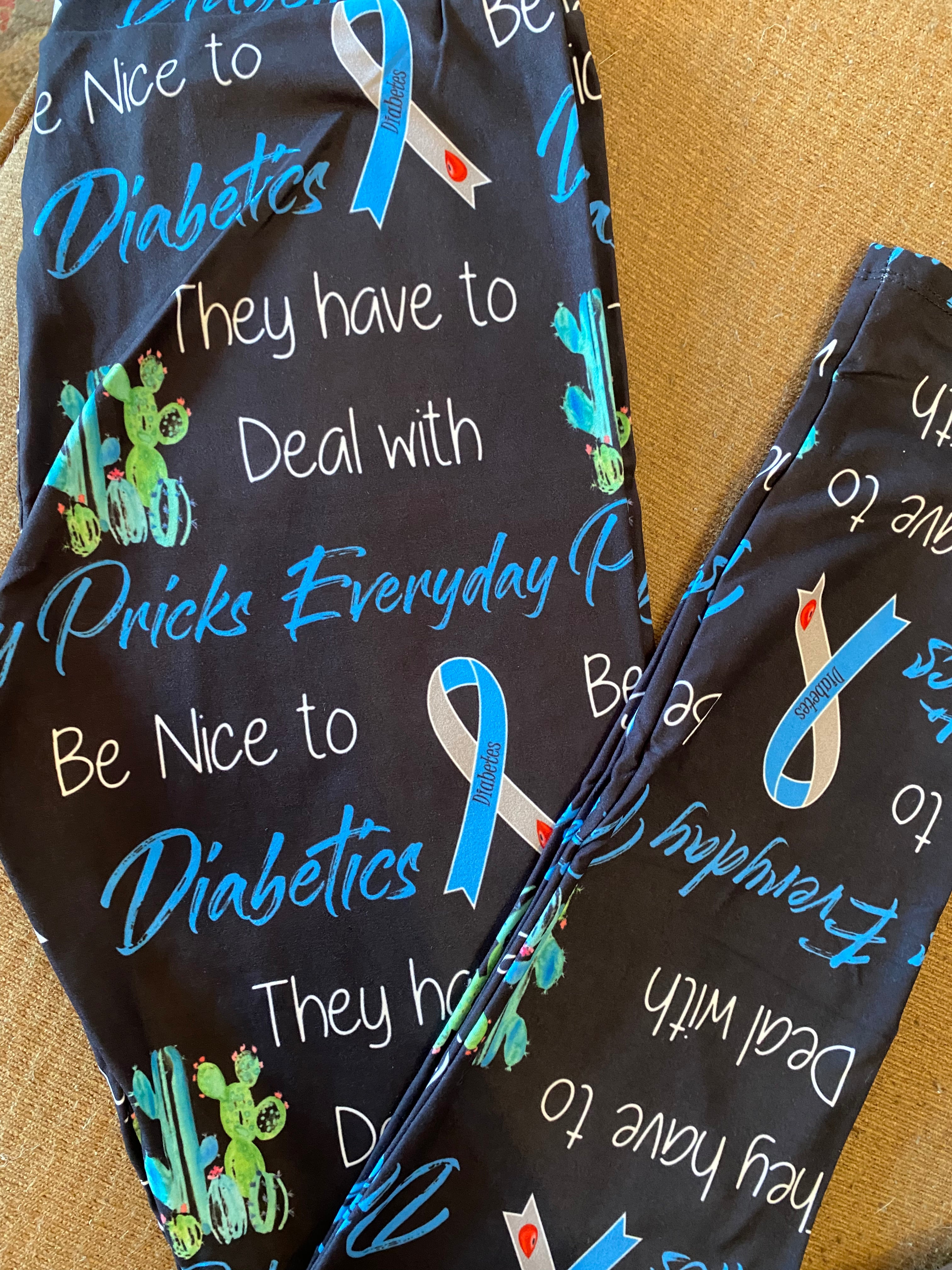 Diabetes awareness  leggings