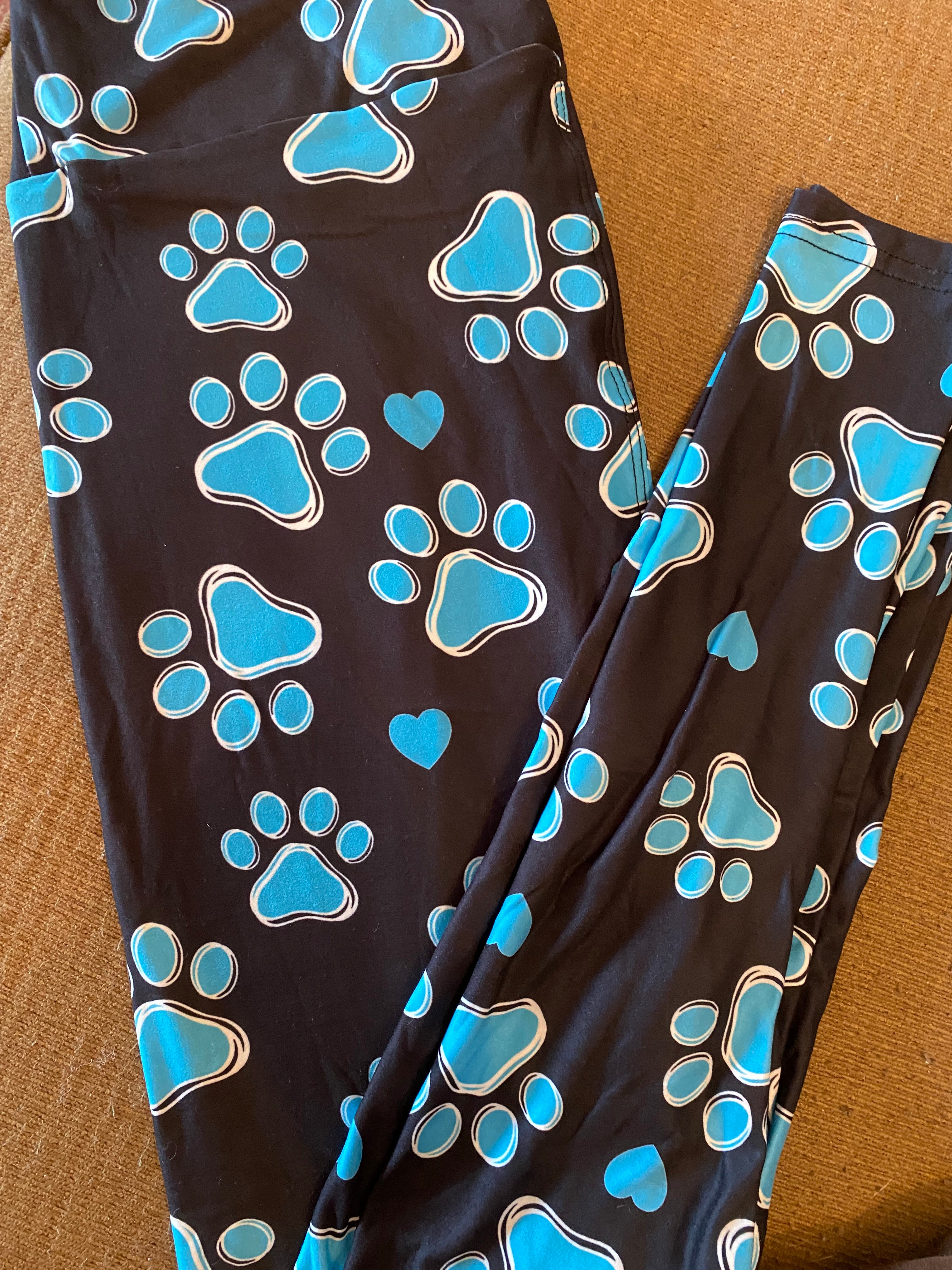 Teal paws os leggings