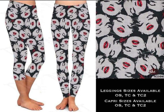 Marilyn Faces leggings and capris with pockets