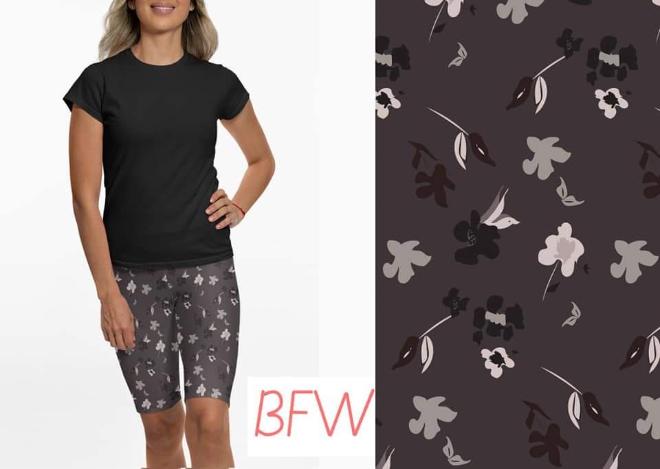 Negative Floral leggings, capris, and biker shorts with pockets