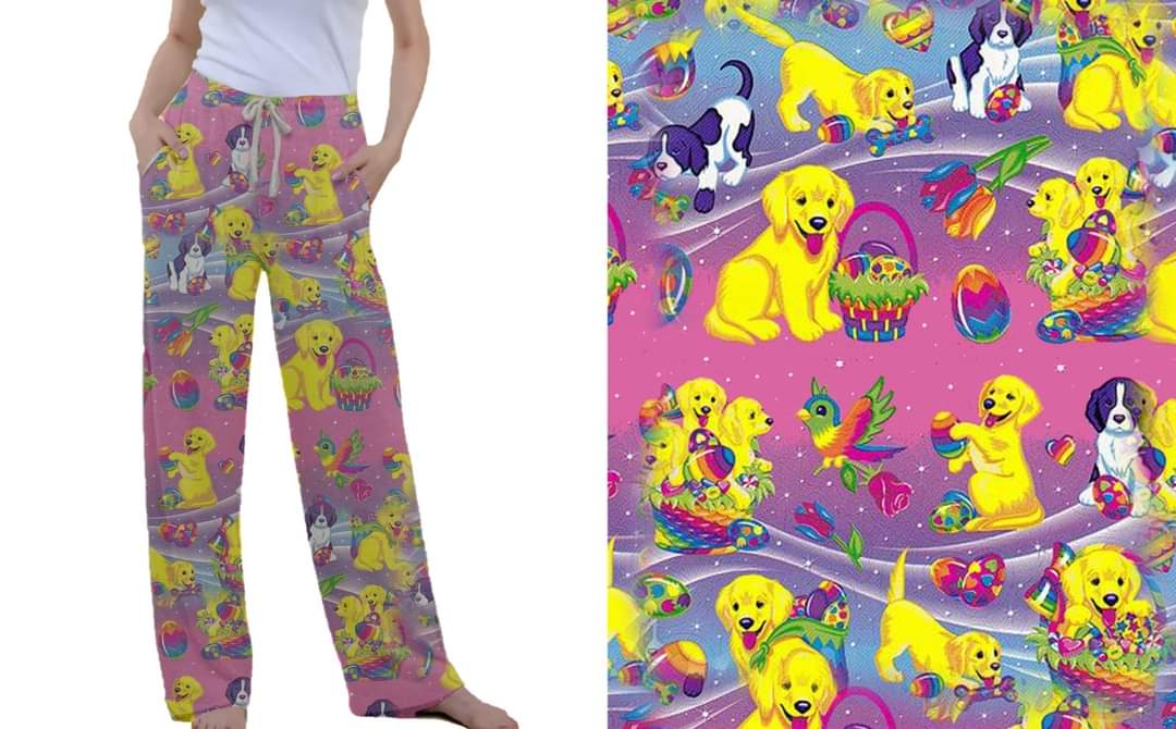 LF Holiday Easter Puppy leggings, capris and joggers with pockets