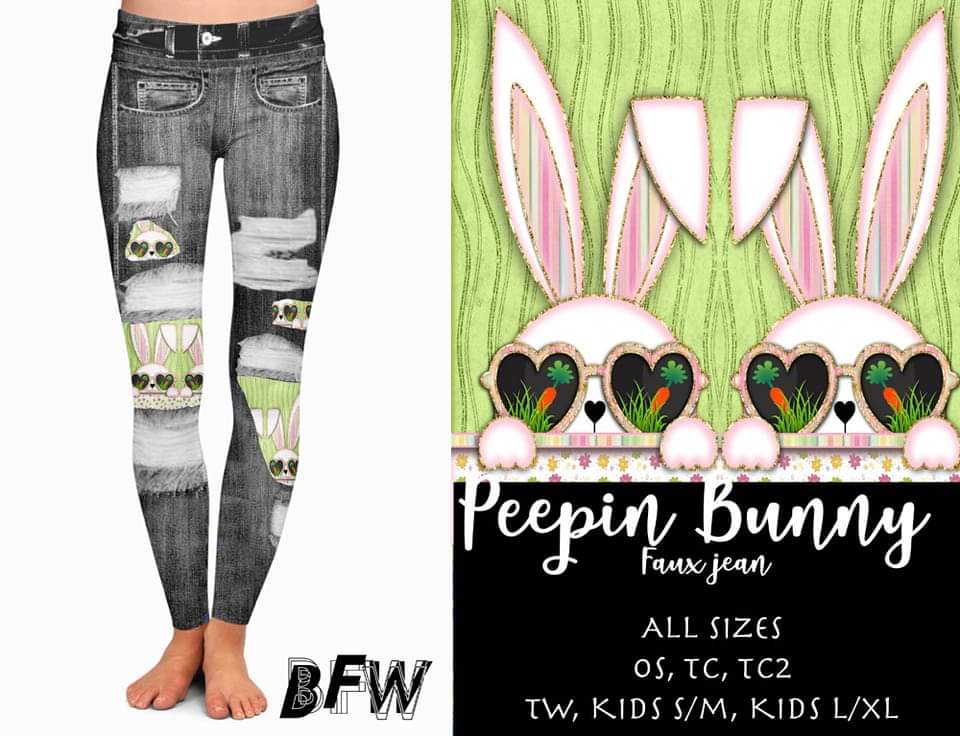 Peepin Bunnie Denim leggings, capris, and kids leggings with pockets