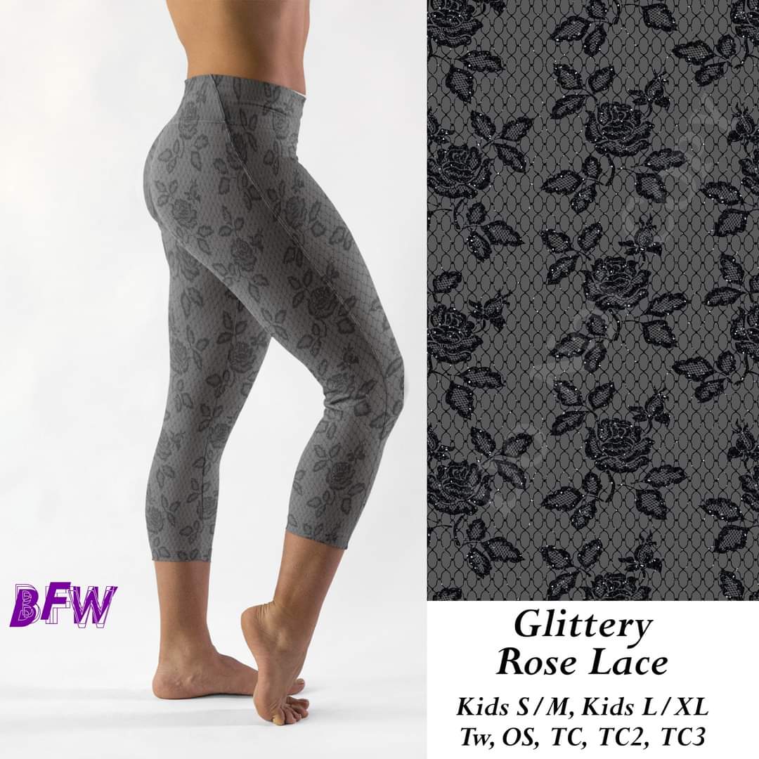 Glittery Rose Lace skorts, Capris with pockets