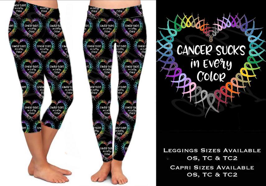 Cancer Sucks leggings and capris with pockets