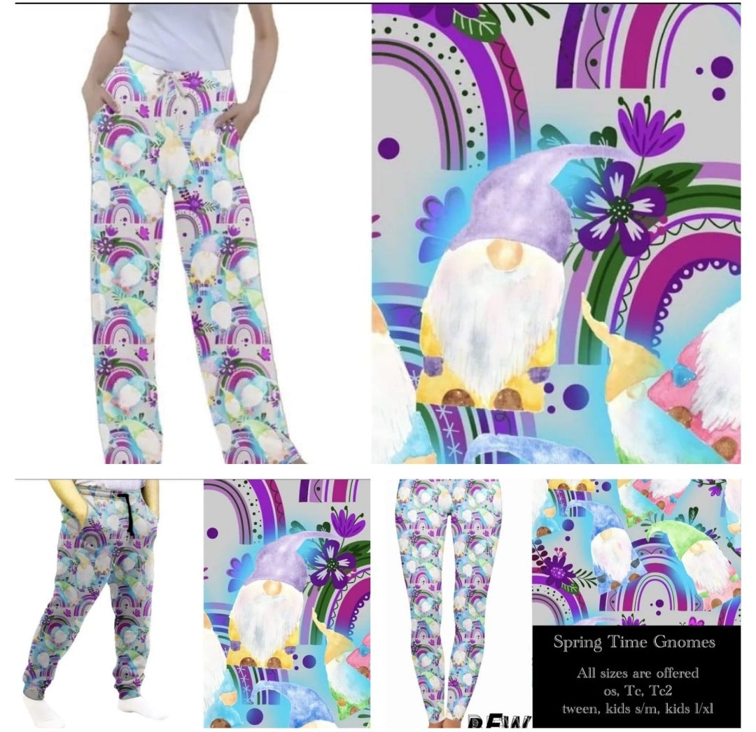 Springtime Gnome leggings, capris and lounge pants