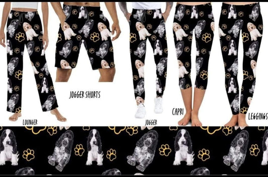 Cocker Spaniel Dogs leggings, capris, and unisex joggers