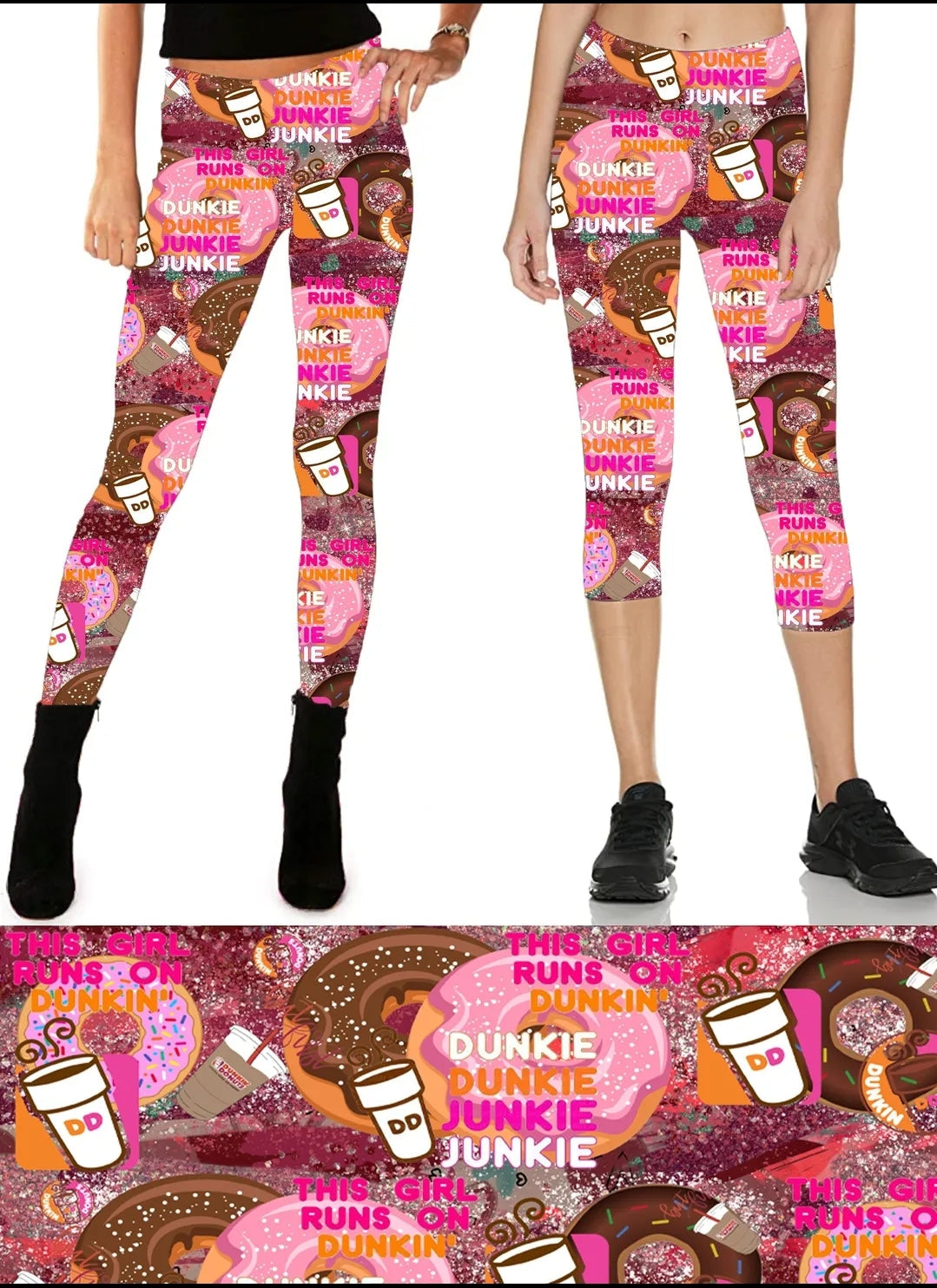 Dunkin' leggings, capris, and jogger shorts