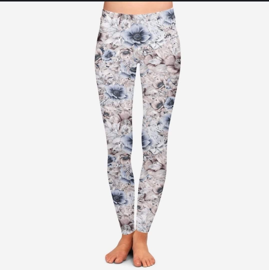 Summer Blooms  leggings, skorts, lounge pants, and 4 & 7" jogger shorts with pockets