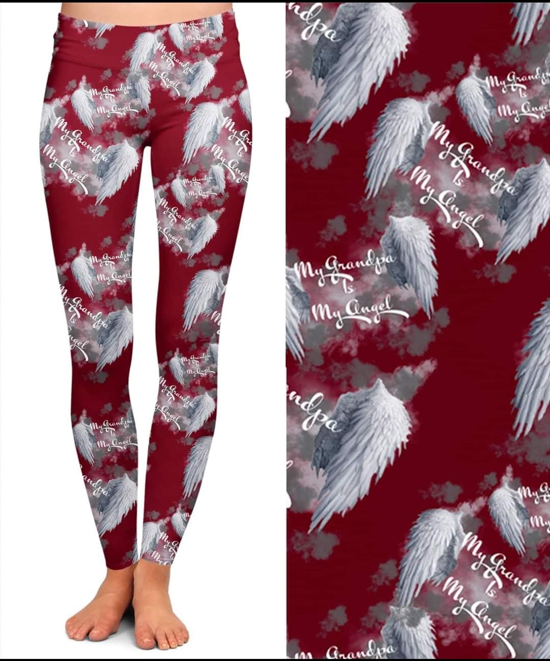 My Grandpa is My Angel leggings and joggers with pockets